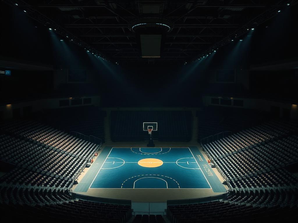 Une aréna vide vue d'en haut