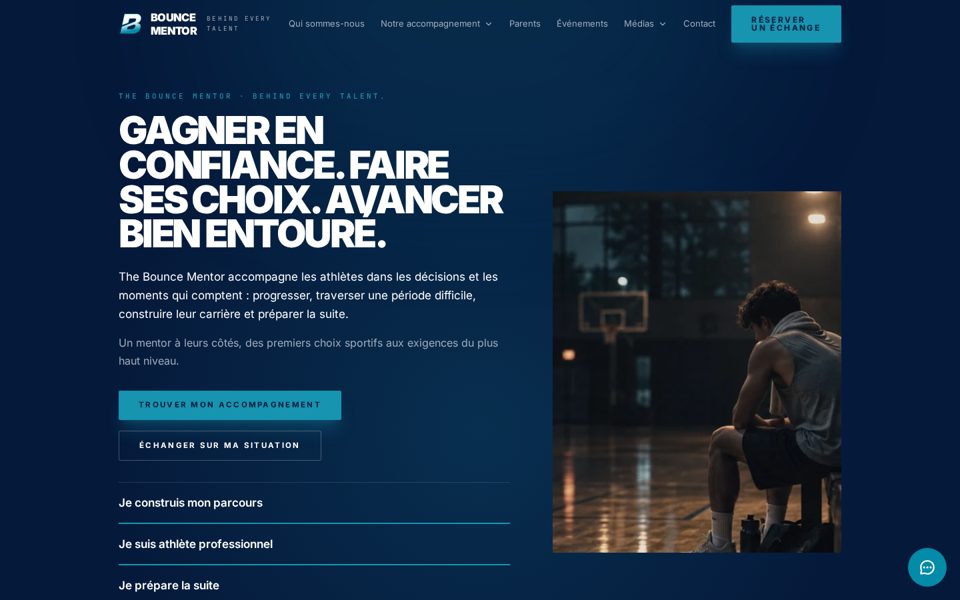 Aperçu du site My Bounce Mentor réalisé par ELBI Creative